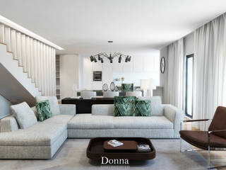 Apartamento Duplex no Porto, Donna - Exclusividade e Design Donna - Exclusividade e Design Ruang Keluarga Modern