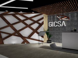 Diseño de Interiores Oficinas GICSA Cancun, RL Arquitecto RL Arquitecto Ruang Komersial