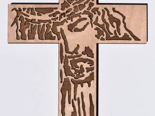 Volto Santo di Gesù Croce in legno okumè, INCORNICIARE INCORNICIARE ІлюстраціїІнші предмети мистецтва Інженерне дерево Коричневий