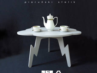 Pioruński stolik, bgdesign bgdesign Ruang Keluarga Modern White