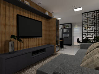 Interiores - Salas de TV e Jantar , Jr Arquitetura + interiores Jr Arquitetura + interiores Salones de estilo moderno
