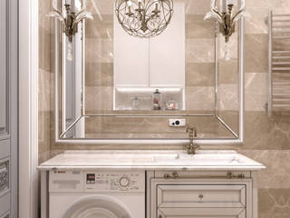 Интерьер ванной комнаты с стиральной машиной, Franklin studio Franklin studio Classic style bathroom