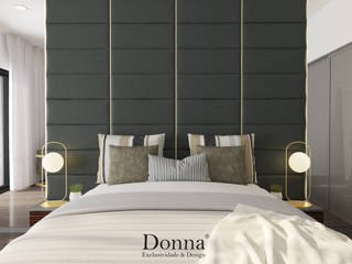 Projeto de Interiores 3D em Apartamento no Montijo , Donna - Exclusividade e Design Donna - Exclusividade e Design モダンスタイルの寝室