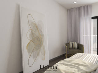 Projeto de Interiores 3D em Apartamento no Montijo , Donna - Exclusividade e Design Donna - Exclusividade e Design ห้องนอน