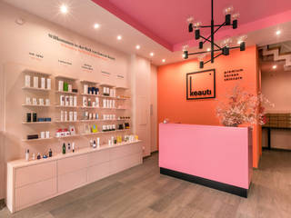 KEAUTI - Kosmetik Shop , CONSCIOUS DESIGN - Interiors by Nicoletta Zarattini CONSCIOUS DESIGN - Interiors by Nicoletta Zarattini Commercial spaces Orange