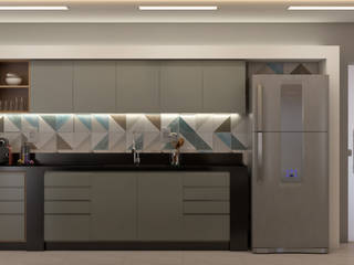 Chácara - Ambientes integrados, Taís Duque Arquitetura Taís Duque Arquitetura Kitchen units گرینائٹ