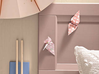 Cameretta romantica per principesse, in vero legno, Mobili a Colori Mobili a Colori Girls Bedroom Solid Wood Multicolored