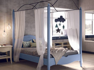 Cameretta romantica per principesse, in vero legno, Mobili a Colori Mobili a Colori 青少年房 實木 Turquoise