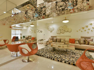 site at worli (mumbai), Mybeautifulife Mybeautifulife モダンデザインの リビング