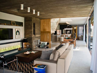 CASA DE PRAIA, HECHER YLLANA ARQUITETOS HECHER YLLANA ARQUITETOS Modern Living Room