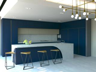 Güney Afrika'da Bir Villa Projesi, Kalya İç Mimarlık \ Kalya Interıor Desıgn Kalya İç Mimarlık \ Kalya Interıor Desıgn Built-in kitchens لکڑی Blue