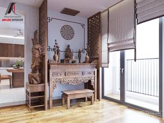 Interior design template beautiful apartment with natural wood, Nội Thất An Lộc Nội Thất An Lộc 现代客厅設計點子、靈感 & 圖片