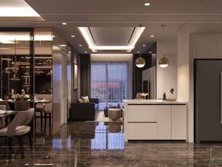 Phong cách hiện đại trong thiết kế nội thất căn hộ Saigon Royal, ICON INTERIOR ICON INTERIOR Modern Living Room