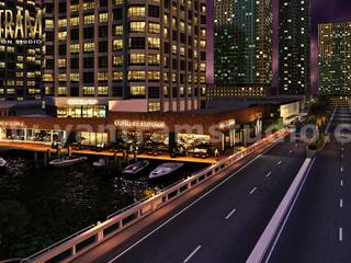 360 Panoramic Water side Restaurant Exterior & Interior View of Virtual Reality Real Estate Companies by Architectural Modeling Firm, New York - USA, Yantram Animation Studio Corporation Yantram Animation Studio Corporation Pool