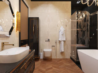 Современный ар деко, Дизайн студия "Чехова и Компания" Дизайн студия 'Чехова и Компания' Eclectic style bathrooms Wood Wood effect