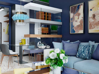 Живописная Эклектика, Студия NATALYA SOLNTSEVA Interiors Design Студия NATALYA SOLNTSEVA Interiors Design Living room Glass