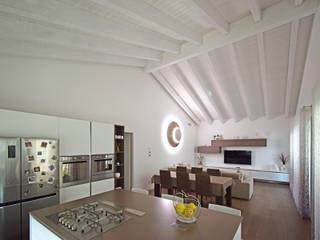 Villa unifamiliare in legno a Pognano (BG), Marlegno Marlegno Livings de estilo clásico Madera Acabado en madera
