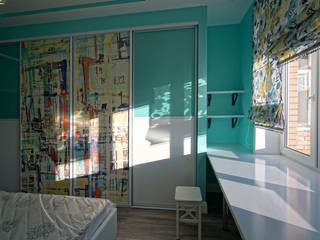 3-комнатная квартира в г.Краснодаре, Студия интерьерного дизайна happy.design Студия интерьерного дизайна happy.design غرفة الاطفال