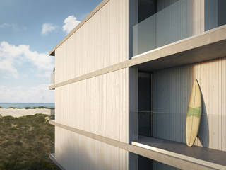 Edifício na Praia da Barra, Sónia Cruz - Arquitectura Sónia Cruz - Arquitectura Multi-Family house Wood Grey