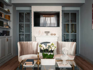 Квартира серая с розовым , Элит интерьер и ландшафт Элит интерьер и ландшафт Living room Aluminium/Zinc Grey