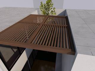 PERGOLA DE MADERA DE PINO TRATADA CON CCA, ENTINTADA Y SELLADA, palabeach palabeach Tejados planos Madera Acabado en madera