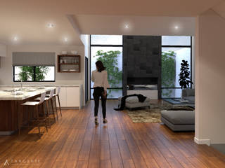 RESIDENCIAL P. PURUA, TANGENTE ARQUITECTURA Y CONSTRUCCIÓN TANGENTE ARQUITECTURA Y CONSTRUCCIÓN Living room