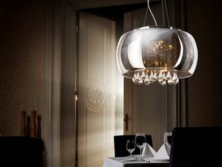 Exclusive pendant light BURN with crystals , Luxury Chandelier LTD Luxury Chandelier LTD Modern Dining Room Glass Metallic/Silver