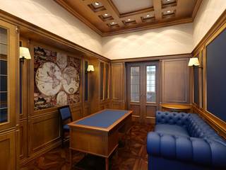 1512 - кабинет в американском стиле, Студия дизайна интерьеров Твердый Знак Студия дизайна интерьеров Твердый Знак Oficinas