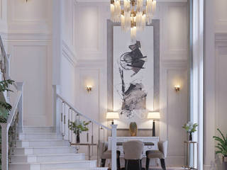 Entryway with Stylish Interiors, IONS DESIGN IONS DESIGN Pasillos, vestíbulos y escaleras de estilo clásico Mármol