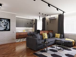 Квартира для холостяка, GruzdArt GruzdArt Industrial style living room