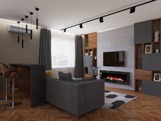 Квартира для холостяка, GruzdArt GruzdArt Industrial style living room