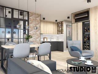 Mieszkanie przy Ślusarskiej, MIKOŁAJSKAstudio MIKOŁAJSKAstudio Moderne eetkamers