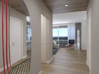 Progetto d'Interni Attico, studiosagitair studiosagitair Modern corridor, hallway & stairs