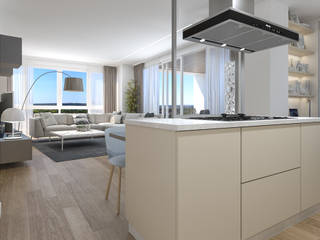 Progetto d'Interni Attico, studiosagitair studiosagitair Modern kitchen