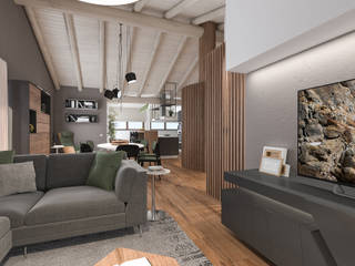 Progetto mansarda a Mantova, studiosagitair studiosagitair Modern living room