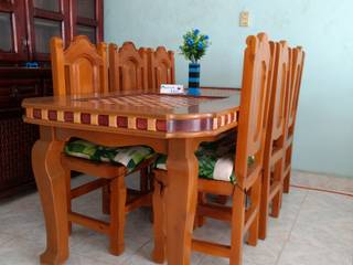 Comedor colonial de cedro enebro, "Muebles de México 'Muebles de México Comedores coloniales Madera maciza Multicolor