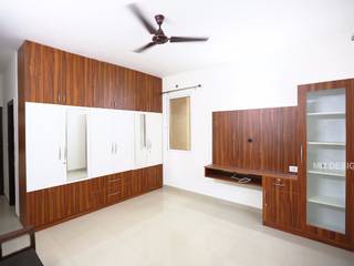 3BHK Residential Interiors at Prestige Bella Vista, Chennai, Interios by MK Design Interios by MK Design Спальня в стиле модерн