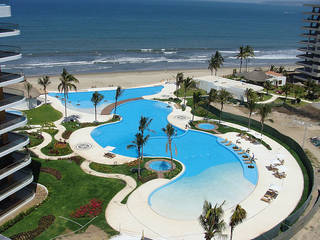 Alberca en Condominio LUMA Nuevo Vallarta, Hidrosol Hidrosol Piscines à débordement Béton armé