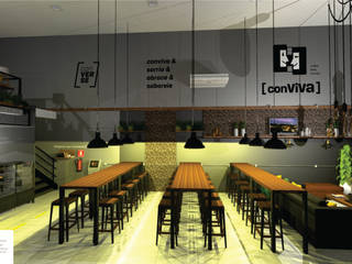 CONVIVA COFFE BEER LOUNGE , Poli Branding Design e Arquitetura Comercial Poli Branding Design e Arquitetura Comercial Коммерческие помещения Дерево Эффект древесины