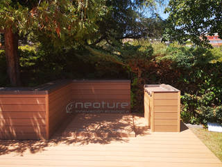 Tarima tecnológica y vallado exterior composite, Neoture Innovación Ecológica Neoture Innovación Ecológica Piscinas de jardim
