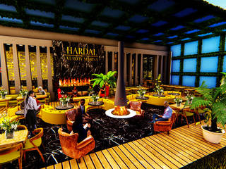 HARDAL LOUNGE RESTAURANT, trigon partners trigon partners Modern dining room Wood Wood effect