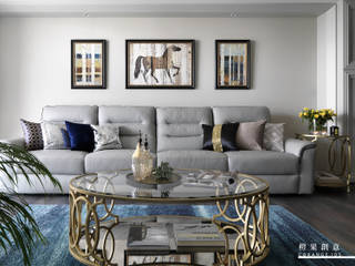 Blue Sky｜妝點天空藍 美式日光休閒宅, 橙果創意國際設計 橙果創意國際設計 Classic style living room