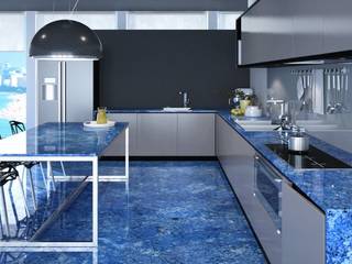 Granito Angra Blue, ANGRAMAR GRANITOS E MARMORES LTDA ANGRAMAR GRANITOS E MARMORES LTDA Modern kitchen