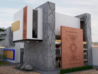 Proyecto: Colegio de Ingeniros civiles siglo XXI A.C., J+J Arquitectos. J+J Arquitectos. モダンデザインの 書斎