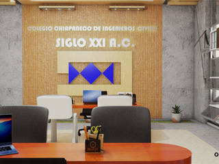 Proyecto: Colegio de Ingeniros civiles siglo XXI A.C., J+J Arquitectos. J+J Arquitectos. 書房/辦公室