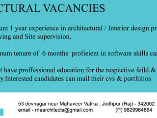 Architectural Vacancy, RAVI - NUPUR ARCHITECTS RAVI - NUPUR ARCHITECTS Bungalows