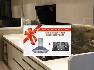 Buy any Modular Kitchen, Get one Chomney . HOB Free, Greco Modular Kitchen Greco Modular Kitchen Cuisine moderne