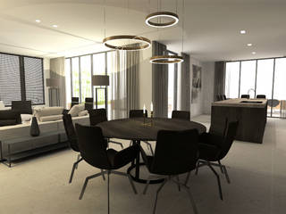 Interieurrealisatie penthouse te Maastricht, Thomassen Interieurs Thomassen Interieurs 现代客厅設計點子、靈感 & 圖片