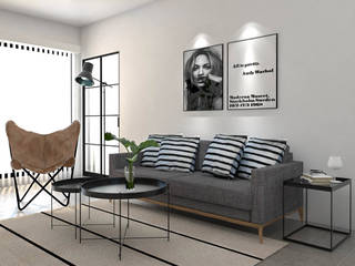Obra Dorrego - Diseño Departamento 3 ambientes, Bhavana Bhavana Industrial style living room Iron/Steel Grey