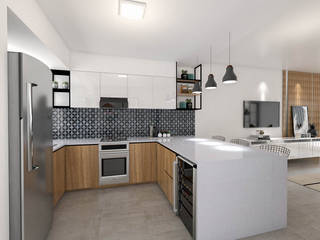 Obra Dorrego - Diseño Departamento 3 ambientes, Bhavana Bhavana Built-in kitchens Marble White